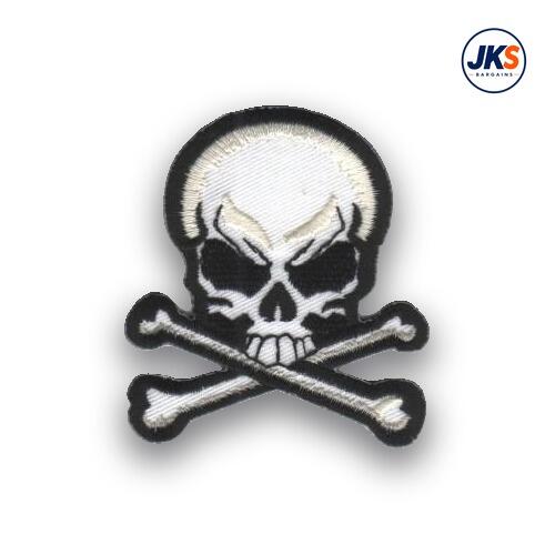 Skull and Cross Bones Style 3 Iron on Patch