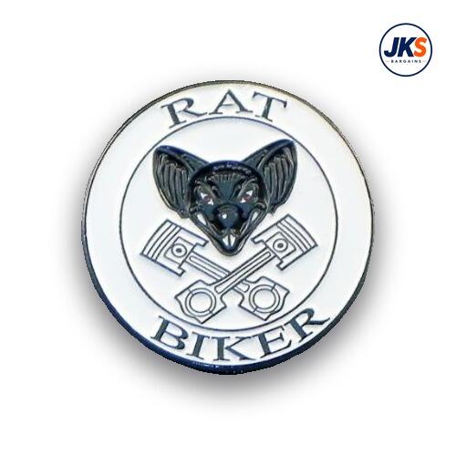 Rat Biker Pin Badge