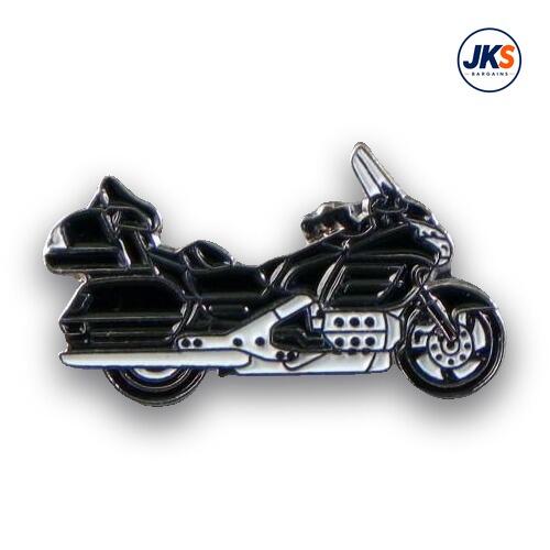 Black Touring Motorbike Pin Badge