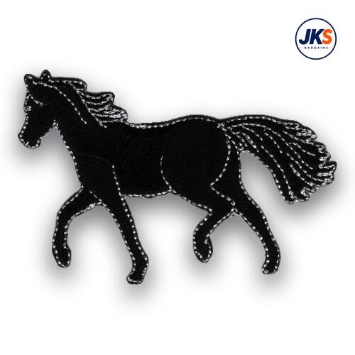 10 x Black Horse Iron on Patch