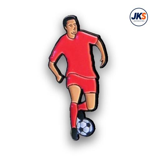 Red Footballer Pin Badge