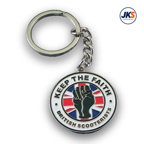 10 x Keep The Faith British Scooterists Keyrings