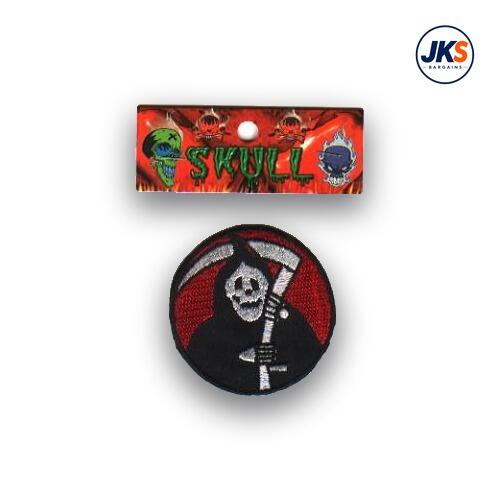 Round Grim Reaper Iron on Patch