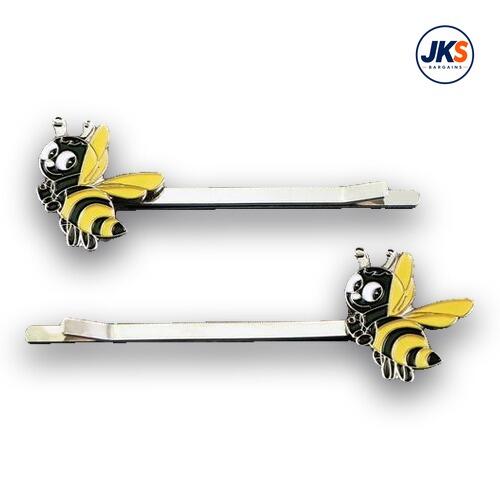 10 x Pairs Cartoon Bee Hair Grips