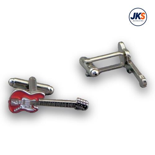 Red Electric Guitar Cufflinks