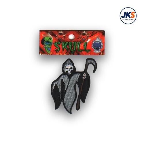 Silver Grim Reaper Iron on Patch