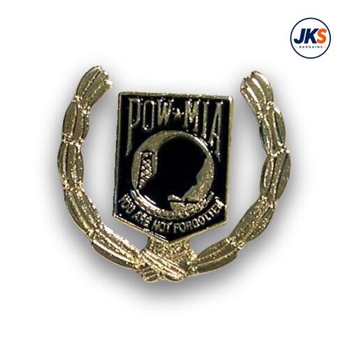POW MIA with Laurel Wreath Pin Badge