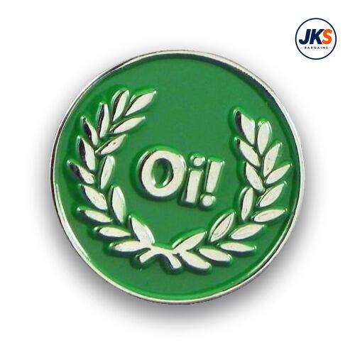 20 x Green Oi! Laurel Pin Badges