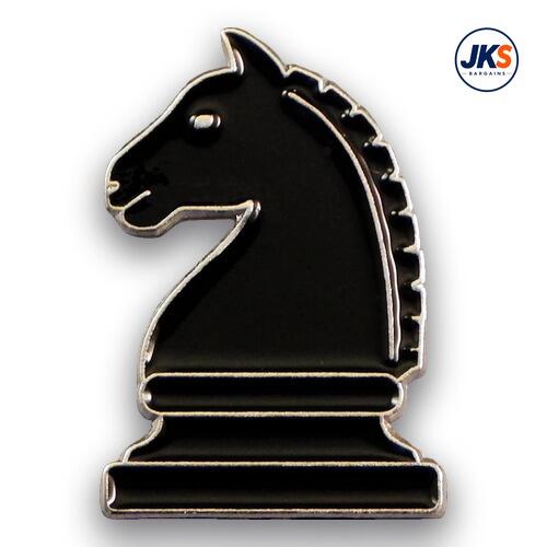 20 x Chess Knight Black Pin Badges
