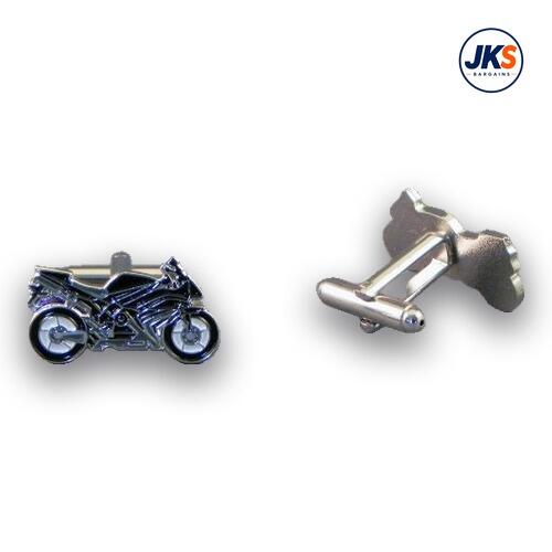 Black Sports Motorbike Cufflinks