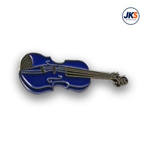 Blue Violin Pin Badge