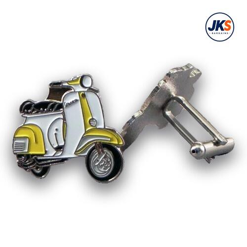 Yellow + White Scooter (Style 2) Cufflinks