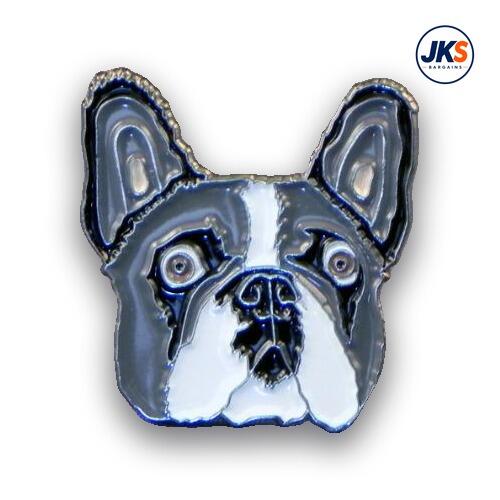 French Bulldog Head Pin Badge