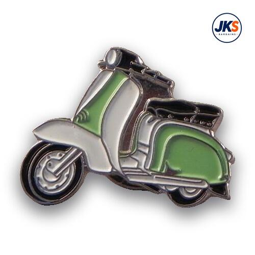 Light Green + White Scooter Pin Badge