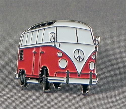 20 X Red Campervan Pin Badges