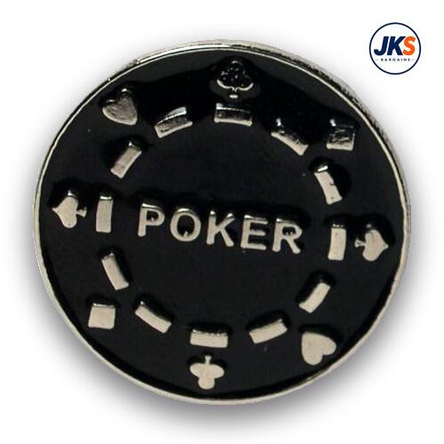 Black Poker Chip Pin Badge