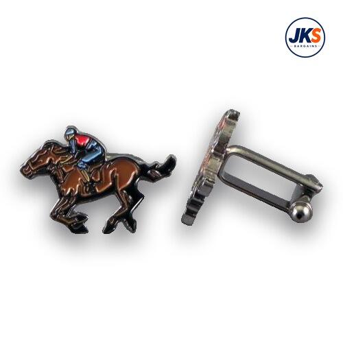 10 Pairs x Race Horse + Jockey Cufflinks
