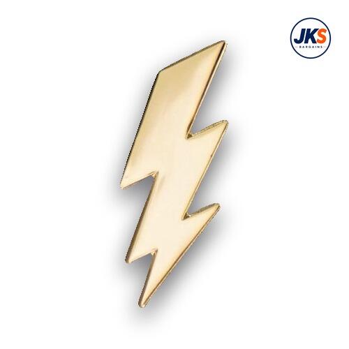 Lightning bolt gold plated Pin Badge