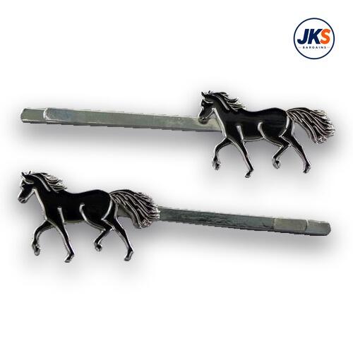 10 x Pairs Horse Black Hair Grips