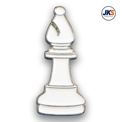 20 x Chess Bishop White Pin Badges
