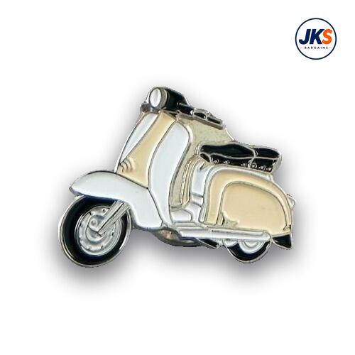 Cream + White Scooter Pin Badge
