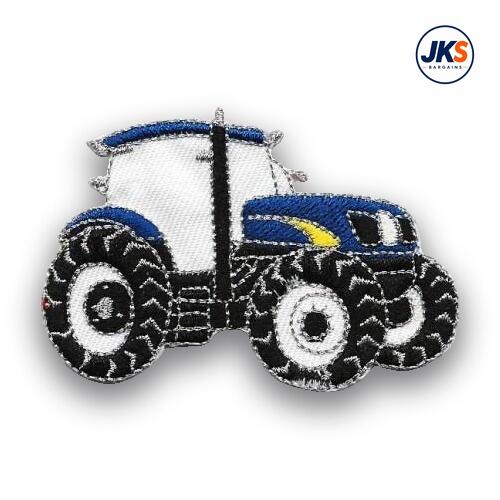 Blue Tractor Iron on Patch