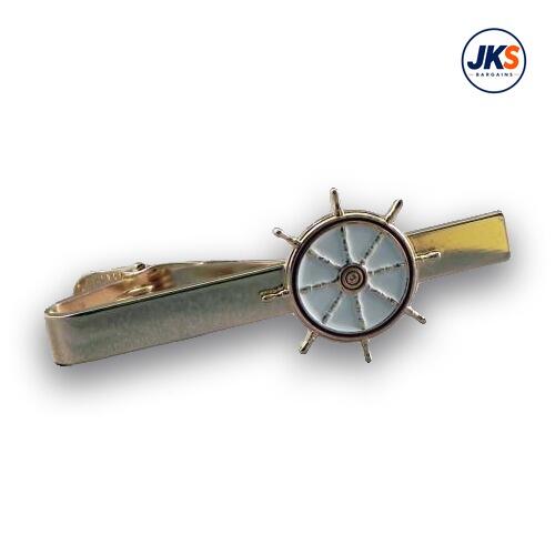 Gold Plated Ships Wheel Tie Clip
