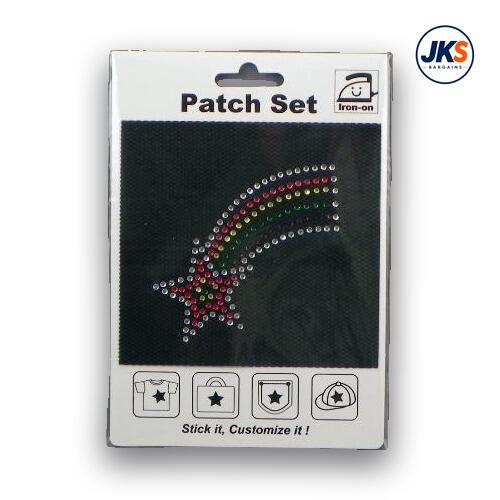 Rhinestone Rainbow + Star Iron on Patch