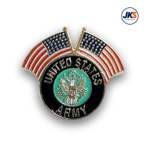 United States Army and US Flags Pin Badge