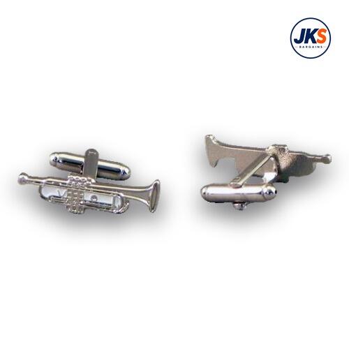 Chrome Plated Trumpet Cufflinks