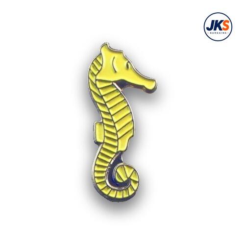 Yellow Seahorse Pin Badge