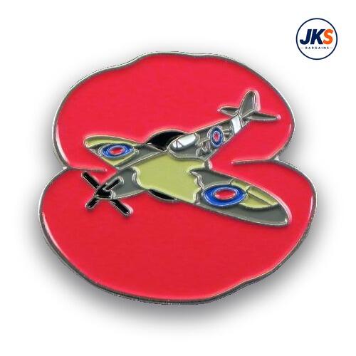 Spitfire poppy Pin Badge