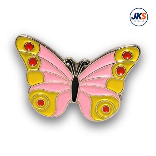 Pink Butterfly Pin Badge