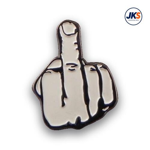 20 x The Finger White Pin Badges