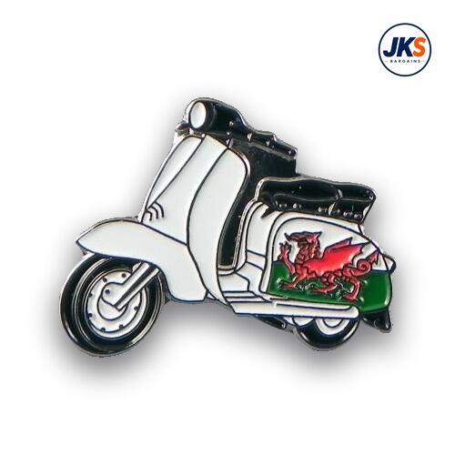 20 x Welsh Flag Scooter Pin Badges