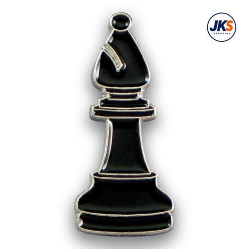 20 x Chess Bishop Black Pin Badges