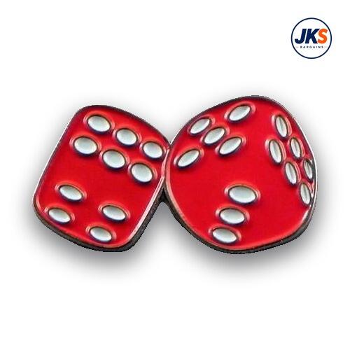 Red Dice Pin Badges