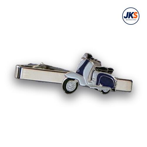 Blue + White Scooter Tie Clip
