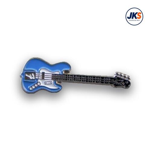 Blue Electric Guitar Pin Badge