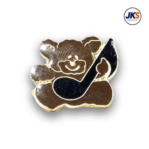 Bear and Musical Note Pin Badge