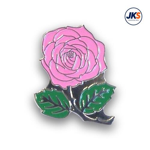 20 x Pink Rose Pin Badges
