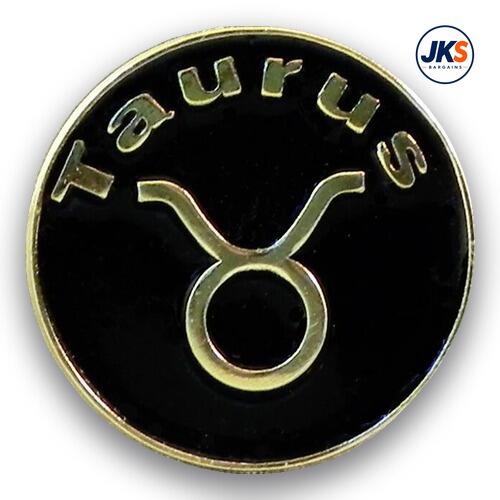 Taurus Pin Badge (Gold Coloured Metal)