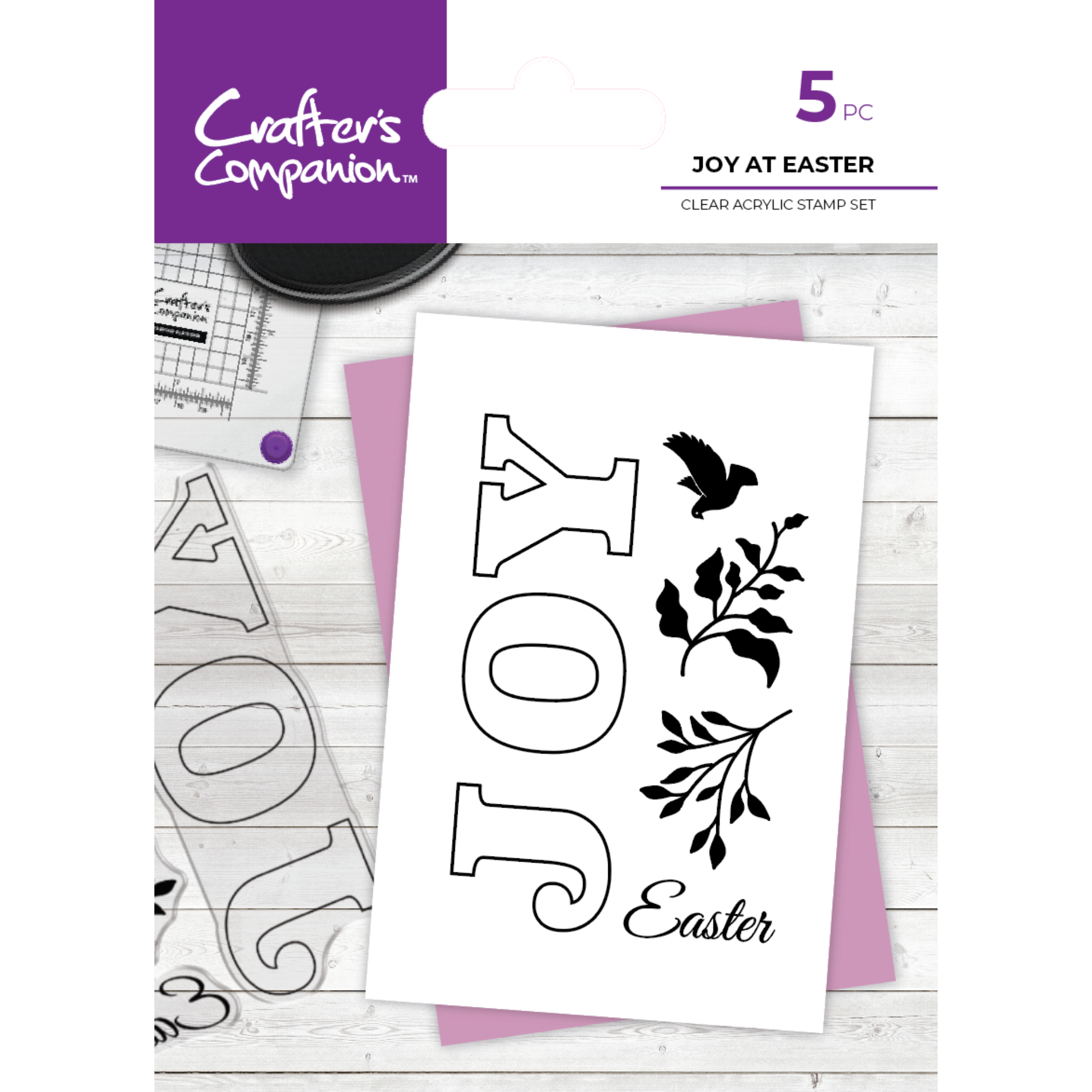 Crafters Companion Easter Collection Clear Acrylic Stamp Joy At Easter