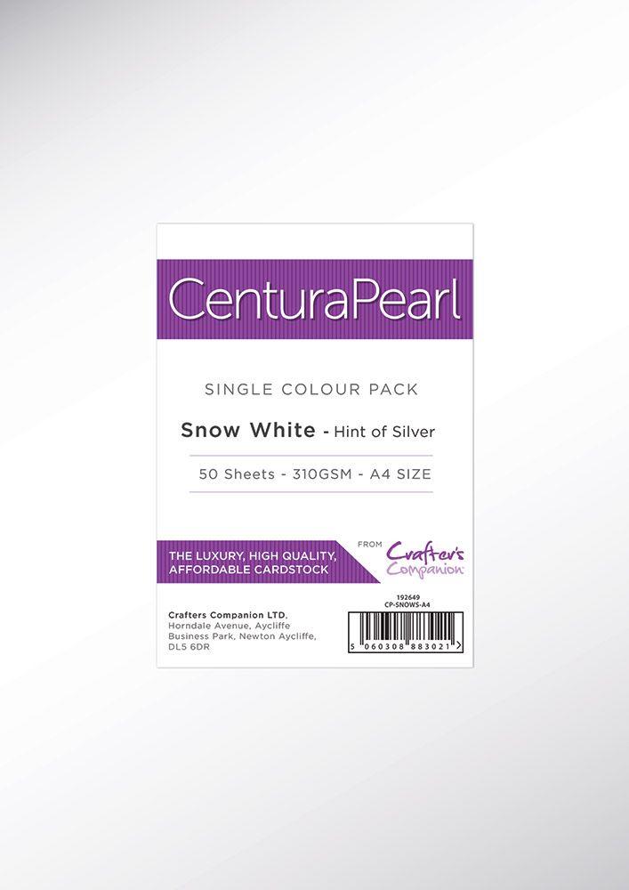 Centura Pearl - Printable A4 Card Pack 50 Sheets by Crafters Companion -  Snow White Hint of Silver