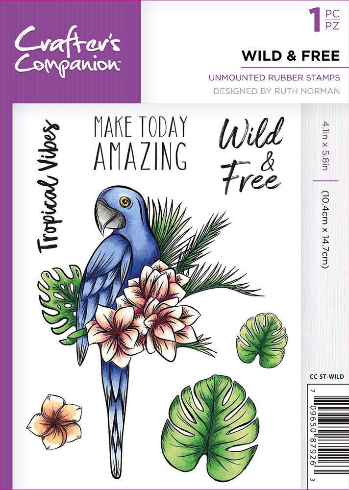 Crafters Companion - A6 Rubber Stamp - Wild and Free