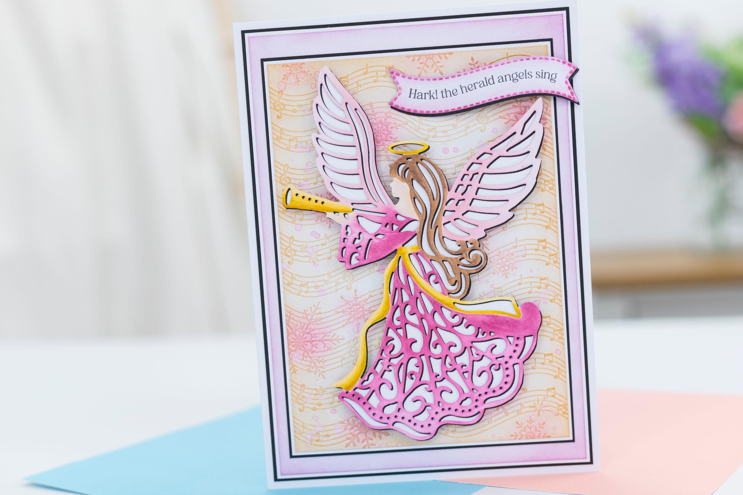 Crafters Companion - Joyous Angel Collection 2D Embossing Folder 5" x 7 ...