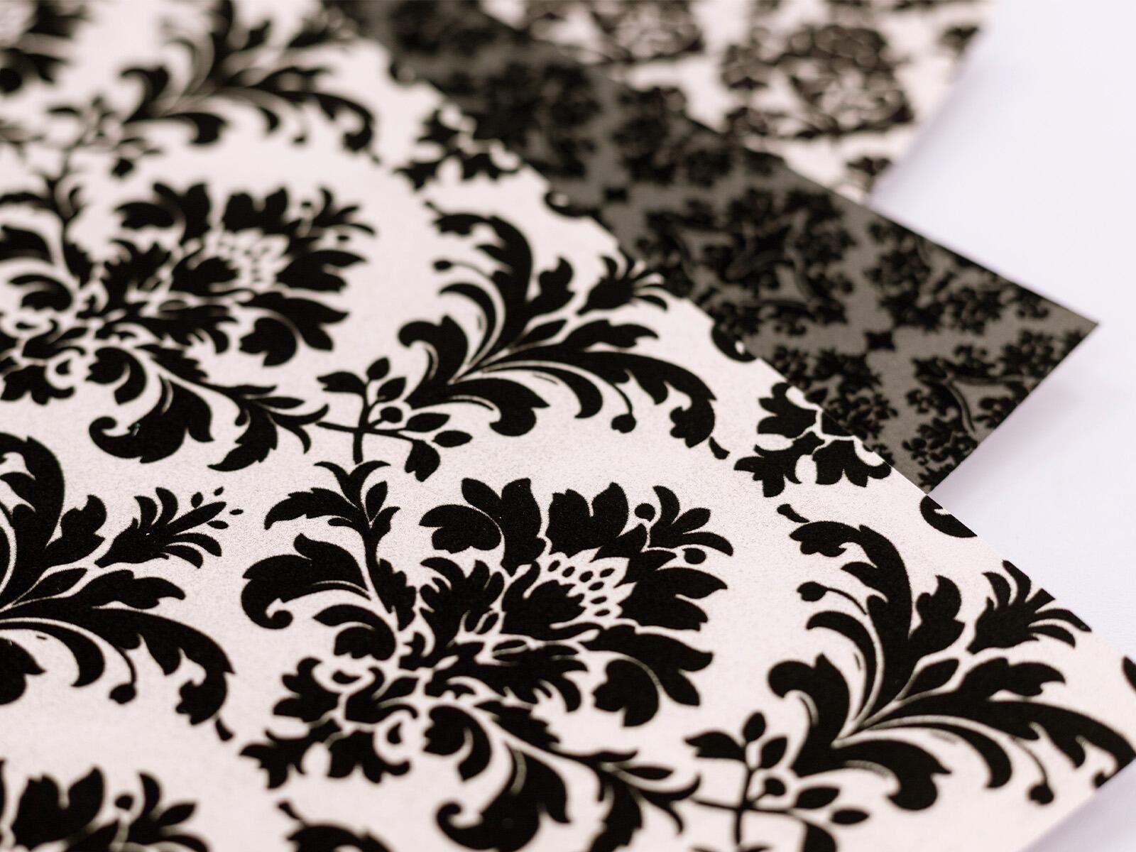 Flock Craft Paper Flocked Damask Paper Pad - 12