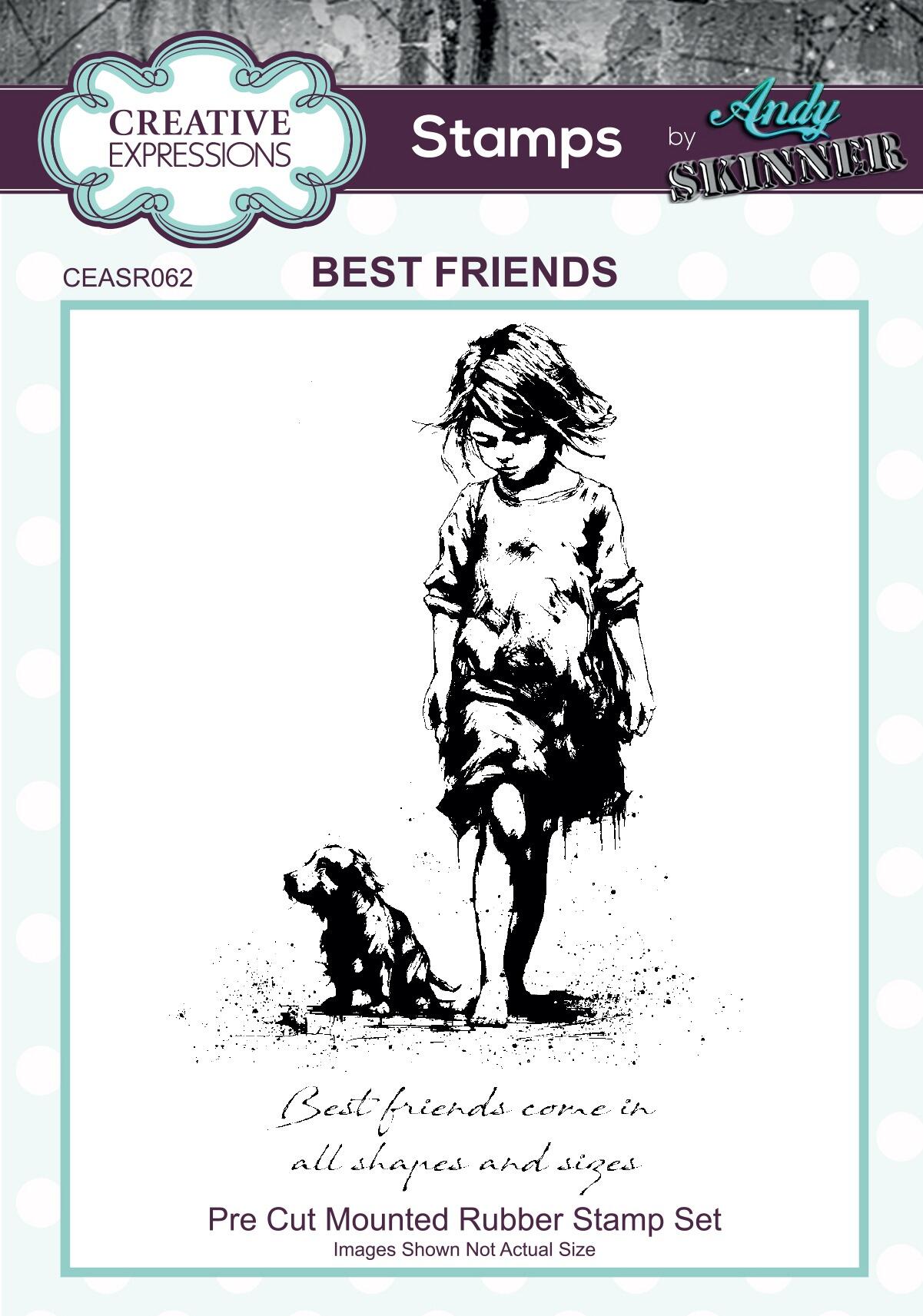 Creative Expressions - Andy Skinner Best Friends 3.5 in x 5.25 in Rubber  Stamp - CEASR062