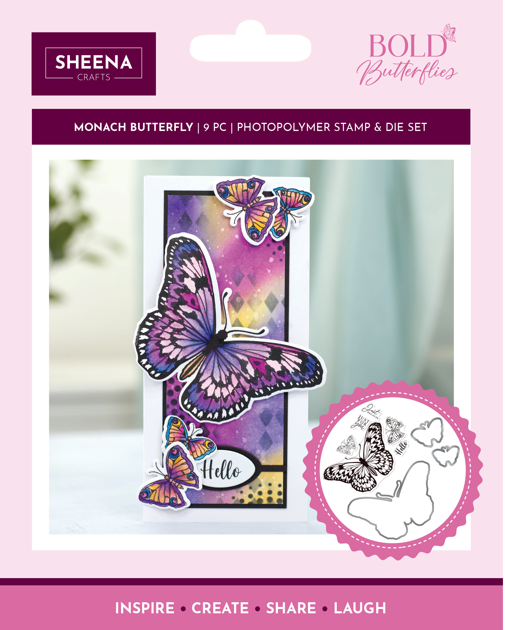 Bold Butterflies Collection Monarch Butterfly Stamp Die by Sheena Douglass