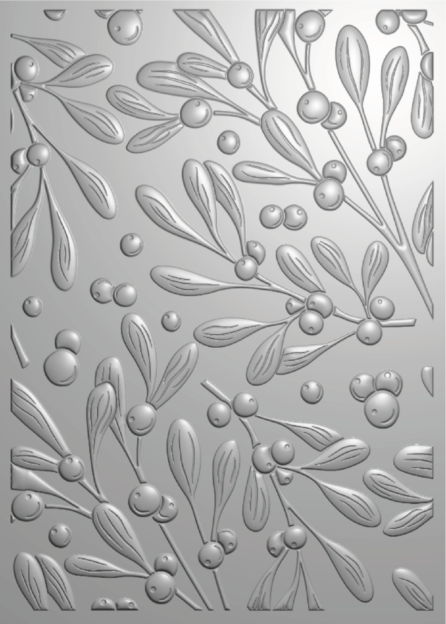 Crafter's Companion - 3D Embossing Folder 5" x 7" - Elegant Mistletoe